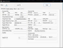 Zrzut ekranu GetInfo V3.13.2.2 z danymi pendrive’a USB DISK 50X i kontrolera Phison PS2251-70