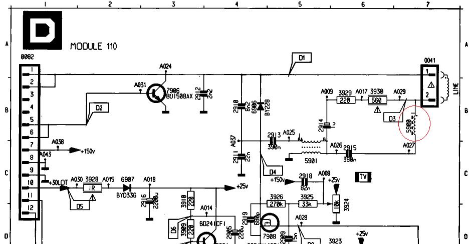 Philips 21pt1342 58 шасси l6 схема