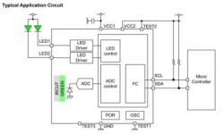BH1790GLC Heart Rate Sensor Block Diagram Circuit diagram for BH1790GLC heart rate sensor