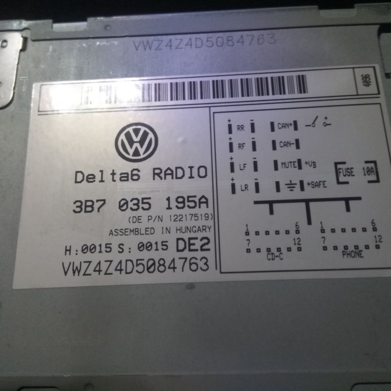 Passat B5FL, Radio Delta 6 - Błąd 00857 po podłączeniu modułu Bluetooth z AliExpress