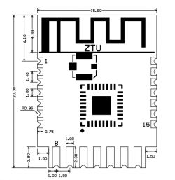 ZTU Module with Zigbee Diagram Diagram of the ZTU module with Zigbee.