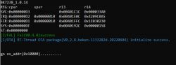 Console screen showing logs related to the BK7238 processor.