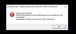 pmsdview.exe - błąd uruchomienia z powodu .net Framework na Windows 10