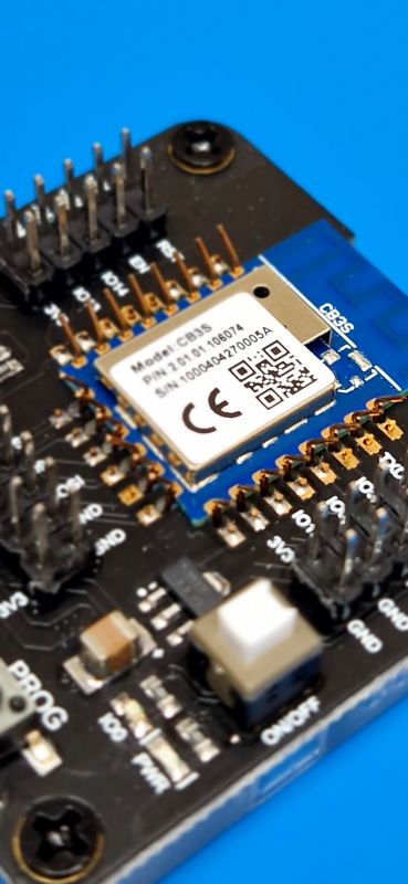 Development Board with CB3S Module Close-up of a development board with a CB3S module.