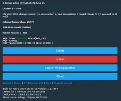 Screenshot displaying the status of a device with BK7231N chipset.