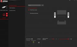 Interfejs programu do zarządzania dźwiękiem w komputerze z podłączonymi słuchawkami.