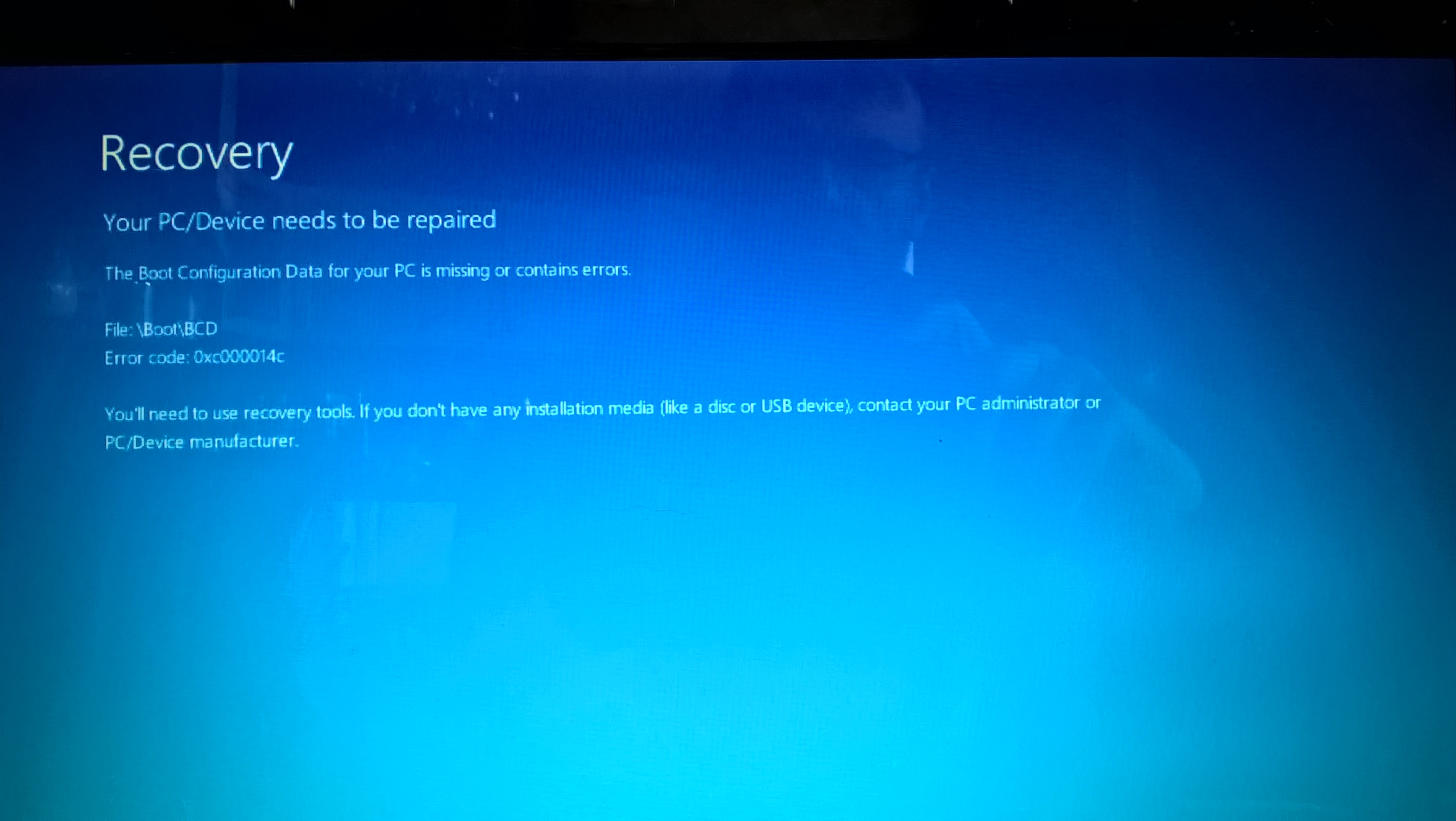 Win10 64bit Laptop Boot Failure: BCD Missing or Contains Errors ...