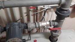 The central heating furnace pump is aerated and the water in the furnace boils.