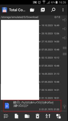 Aplikacja Moje pliki została zatrzymana