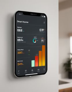 Smart Home User Interface on a Phone User interface on a mobile device for a smart home.