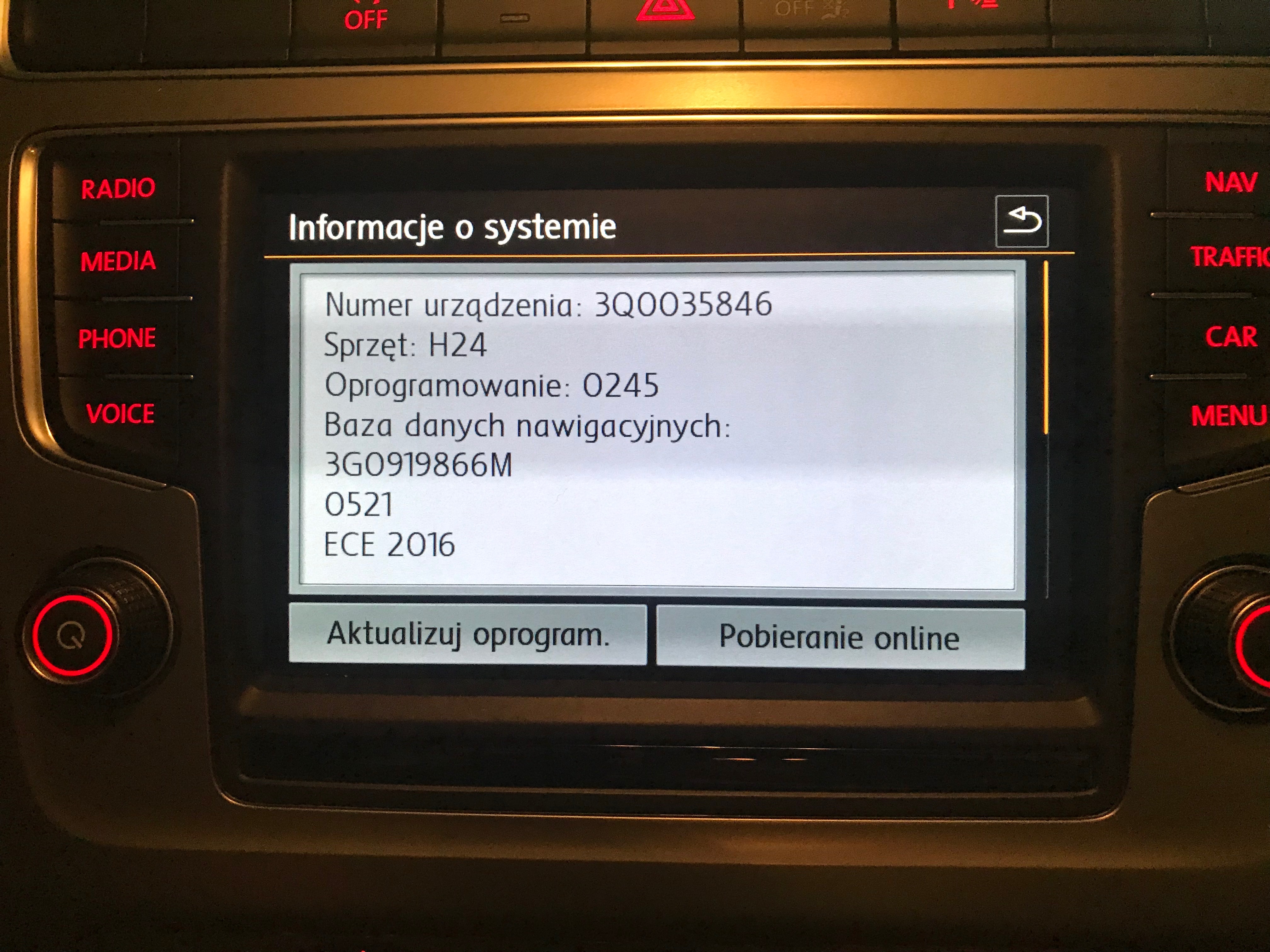 [Rozwiązano] VW Polo 6c Aktualizacja nawigacji