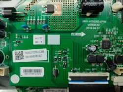 Mainboard of a METZ TV with model and component markings.