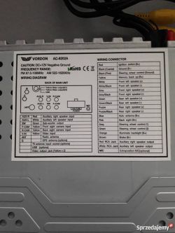 Radio VORDON AC 8202A jak podłączyć kamerkę i wzmacniacz