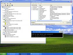 Screenshot of Device Manager and System Information on Windows XP on a modern computer.