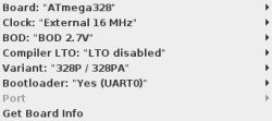 Jak ustawić fusebity dla ATmega168P/328P z zewn. oscylatorem 16MHz?