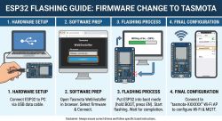 Graphic guide: ESP32 flashing to Tasmota firmware in four steps
