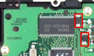 Dysk SAMSUNG 80GB - po odwrotnym podłączeniu zasilania.
