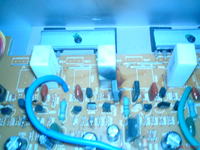 Magnat Classic 360W. Wypalony tranzystor i płytka drukowana.