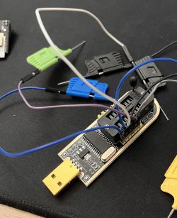 Programmer Connected to a Circuit Programmer connected to a circuit using precision grabbers