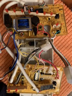 Ardo LS9205E - Po zwarciu na przewodach do zaworu pojemnika na tabletkę i nabłys