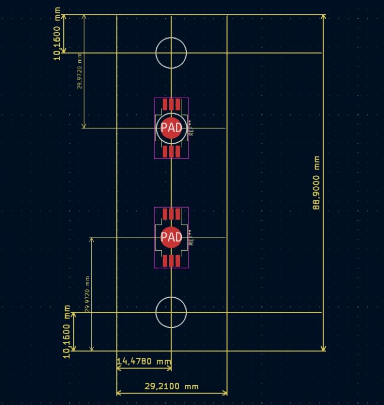 Projekt płytki drukowanej dla lampki funkcyjnej z diodami LED.