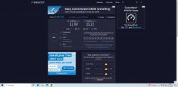 Zrzut ekranu z wynikami testu prędkości internetowej na stronie Speedtest.net, pokazujący prędkości pobierania i wysyłania oraz ping.