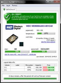 WD Caviar Blue 5000AAKX - Głośna praca dysku i piszczenie