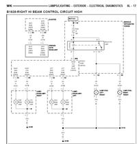 Jeep Grand Cherokee 2008 WH - Brak świateł długich po montażu DRL01, awaria FCM