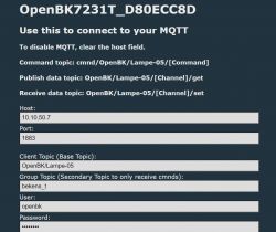 MQTT-Einstellungen für OpenBeken Screenshot der MQTT-Einstellungen für OpenBeken.