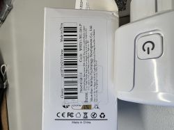 Close-up of label on WHZ01-WC-20A-P smart socket packaging