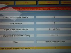 Pompa Lucas Epic - Defekt przelotny:Sterowanie elektrozaworu recyrkulacji spalin