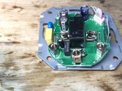 Interior of AVATTO N-WOT10-EU-W Socket Interior of the AVATTO N-WOT10-EU-W electrical socket with electronic components on the PCB