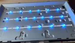 Blue LED backlight on the rear casing of an LCD panel