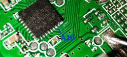 LN8825B microcontroller on a PCB with pin A10 marked.