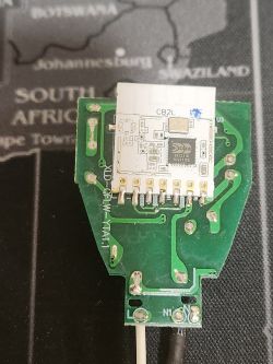 CB2L Module on PCB Close-up of CB2L module on a PCB.