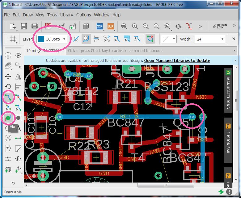 Tworzenie i wstawianie zworków w Eagle - poradnik krok po kroku