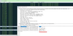 Screenshot of Wireshark interface showing network packet analysis from IP address 192.168.4.1.
