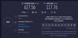 Różnice w pingach na speedtest.net i speedtest.pl, Orange 600/100, Smart Box WiFi 6