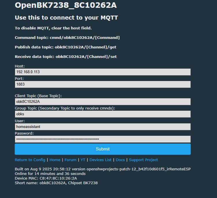 NiceMCU BK7238/T1 IR remote control support presentation tutorial - Home Assistant automations