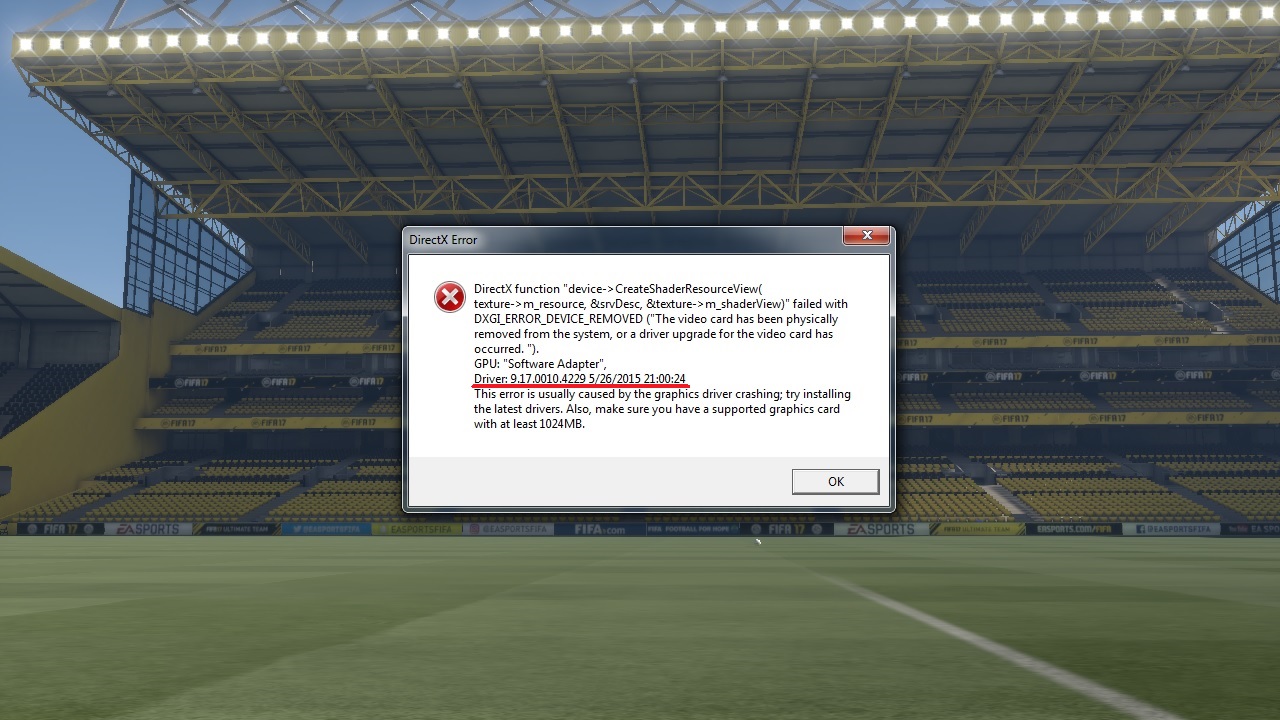 Fifa 21 ошибка directx