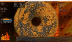 Zrzut ekranu z programu FurMark podczas testu karty graficznej AMD Radeon RX 6800 XT Red Devil, z wyświetlonymi statystykami temperatur i obciążenia GPU.