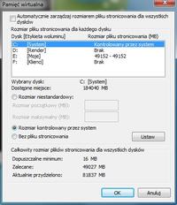 Przeniesienie pamięci wirtualnej w Windows 7 z systemowego SSD na dysk talerzowy