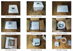 Temperature sensor calibration kits with packaging and cables.