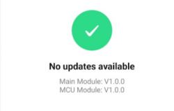No Updates Available Notification in App App screen indicating no updates available.