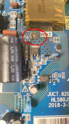 JUC7.820.00208835 HLS82JS TV mainboard - dead, no standby, identify LP5 LP6 components
