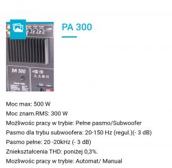 Panel aktywny PA 300 z opisem parametrów technicznych