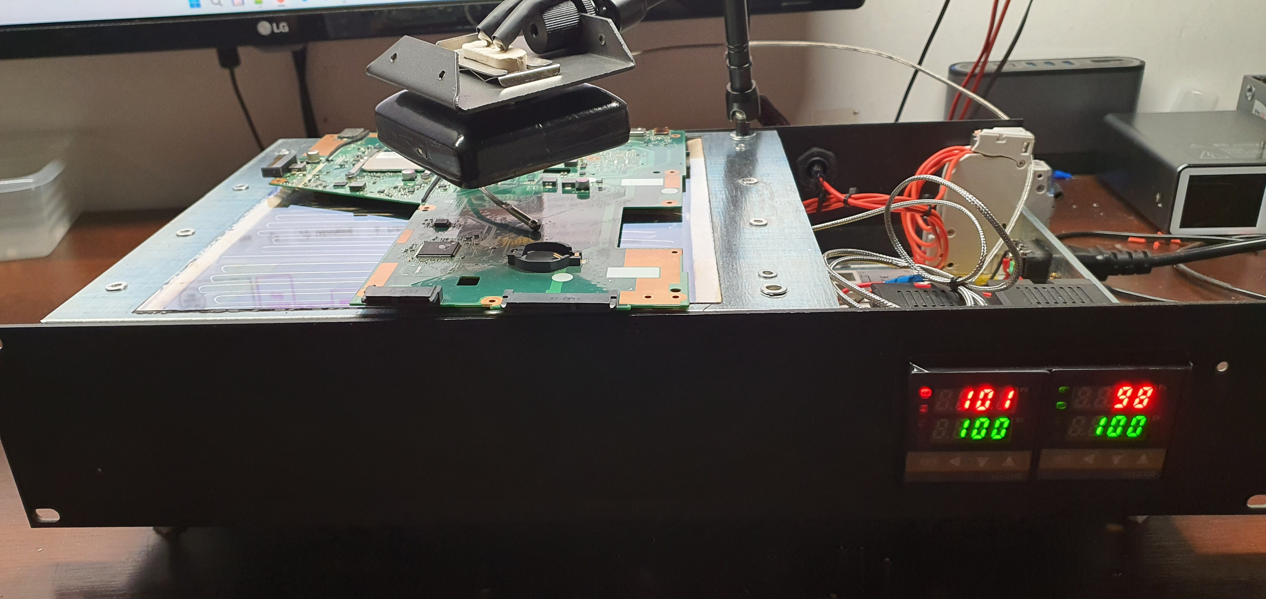 Moja stacja BGA DIY z grzałkami i sterownikami Rex C100