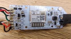 LED controller board with CBU module and visible pin assignments LED controller board with CBU module and pin labels visible on PCB