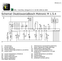 Schemat instalacji elektrycznej silnika Opel Omega B 2.0 8V x20se do swapa