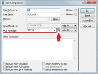 PROTEUS - zmiana "opakowania" elementu na schemacie ISIS a zmiana w PC